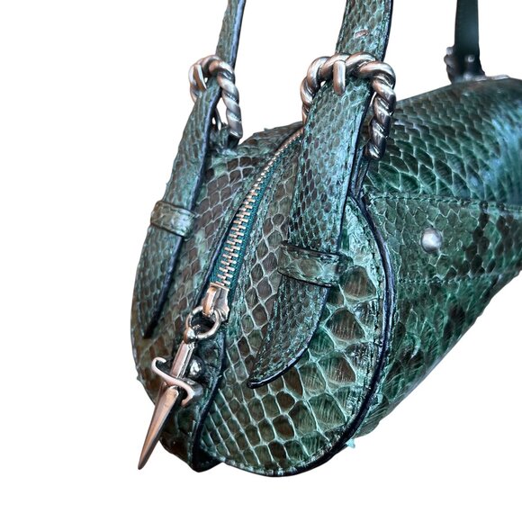 CESARE PACIOTTI GENUINE PYTHON SKIN CLUTCH PURSE HANDBAG BAG VINTAGE NEW - Picture 3 of 10